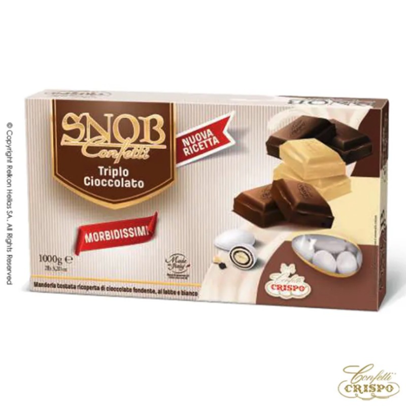 Κουφέτα Crispo - Snob Τριπλή Σοκολάτα (1kg.) ≈180τμχ.