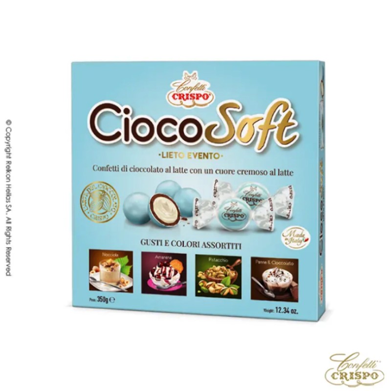 Κουφέτα Crispo - Ciocosoft Mix Γεύσεων Γαλάζιο (0,35kg.) ≈50τμχ.