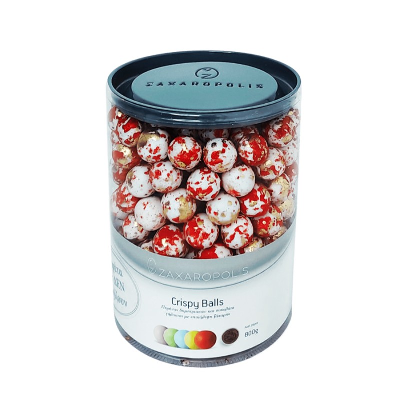 Κουφέτα Zaxaropolis - Crispy Κόκκινο/Χρυσό Πιτσιλωτό (0,8kg.) ≈210τμχ.