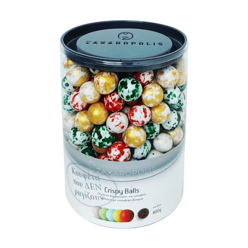 Κουφέτα Zaxaropolis - Crispy Mix Κόκκινο/Πράσινο/Χρυσό Πιτσιλωτό (0,8kg.) ≈210τμχ.