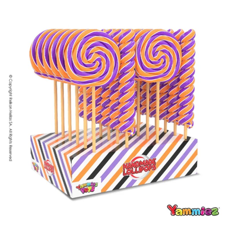 Γλειφιτζούρια Yammiez - Swirl Lollipop Φράουλα 50gr. (24τμχ.)