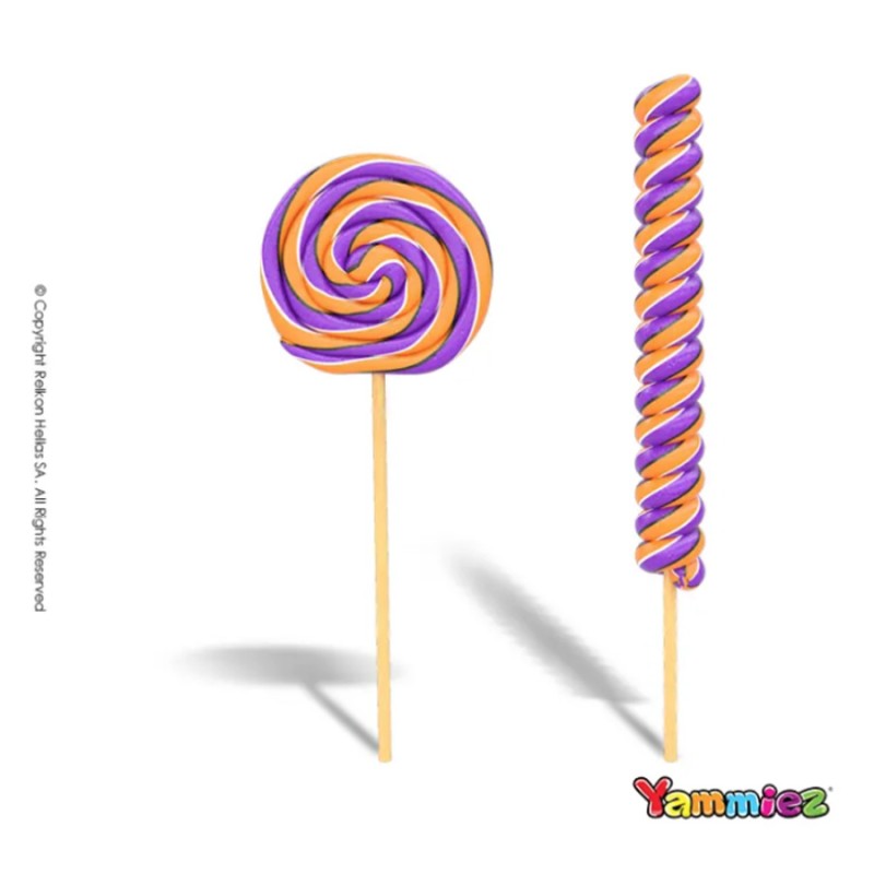 Γλειφιτζούρια Yammiez - Swirl Lollipop Φράουλα 50gr. (24τμχ.)