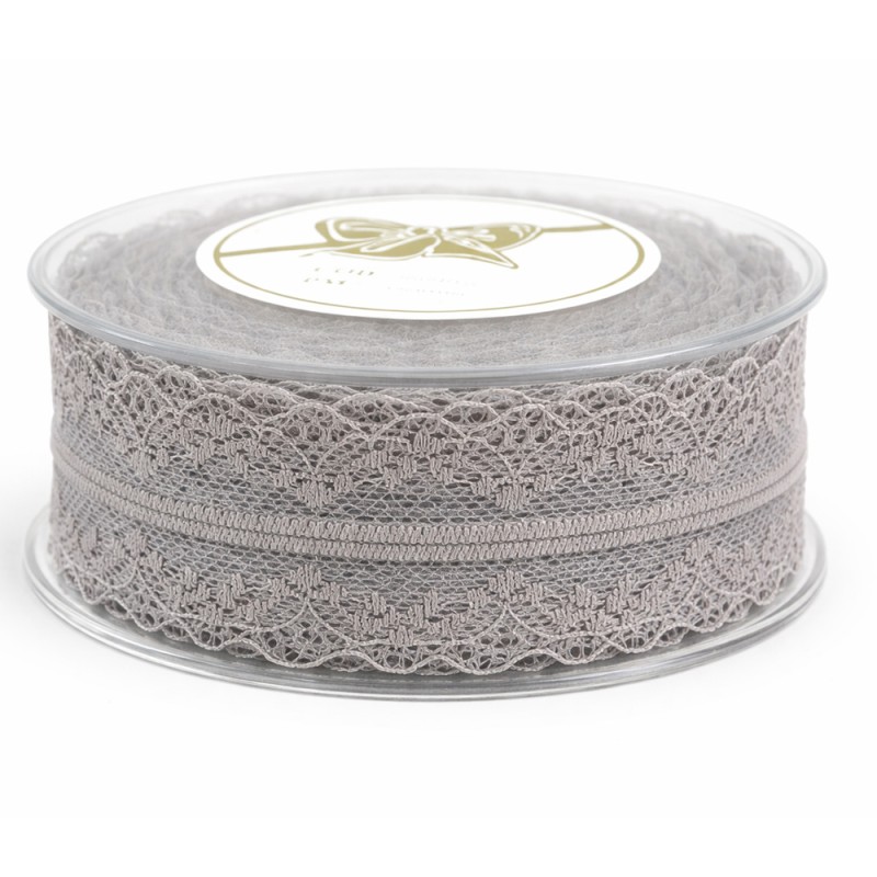 Κορδέλα Δαντέλα 8,0εκ. - Χρώμα Γκρι (9μ.)