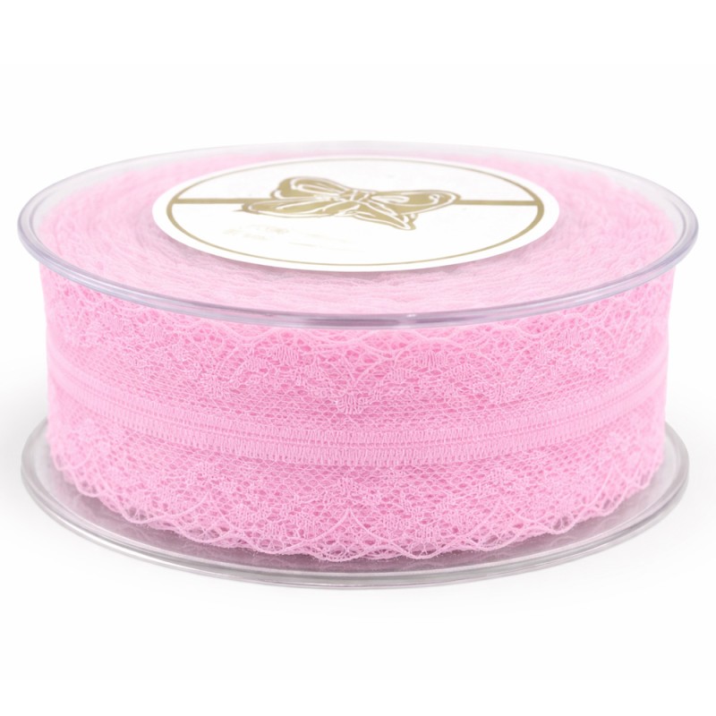 Κορδέλα Δαντέλα 8,0εκ. - Χρώμα Ροζ (9μ.)