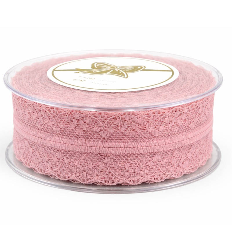 Κορδέλα Δαντέλα 8,0εκ. - Χρώμα Σάπιο Μήλο (9μ.)