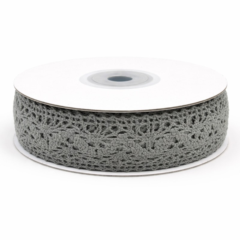 Κορδέλα Δαντέλα 0,9εκ. - Χρώμα Γκρι (9μ.)