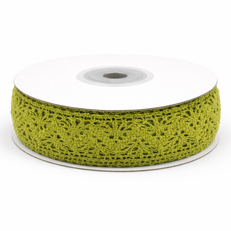 Κορδέλα Δαντέλα 0,9εκ. - Χρώμα Λαδί (9μ.)