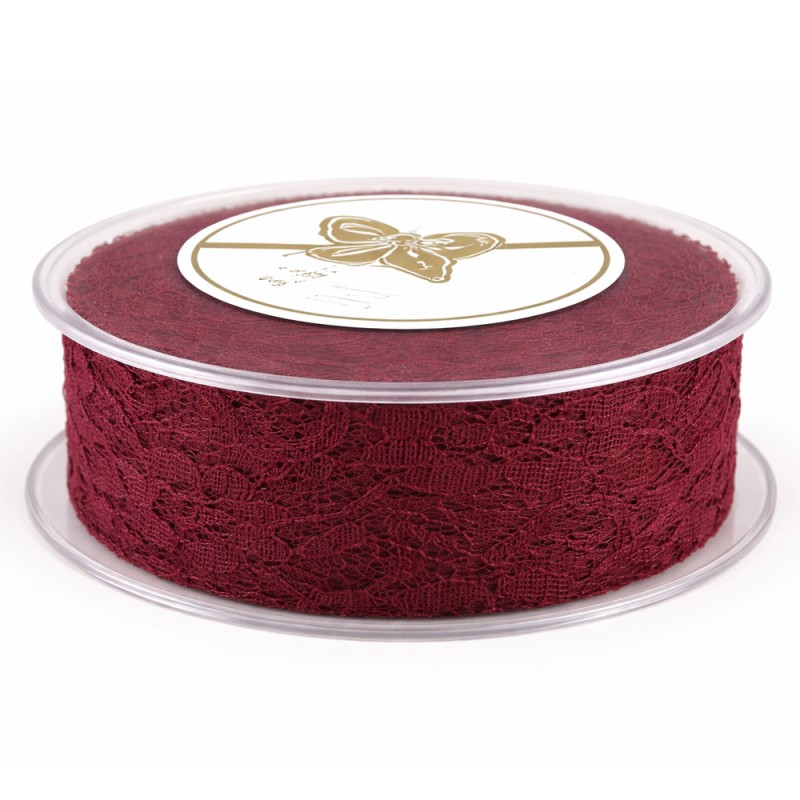 Κορδέλα Δαντέλα 1,2εκ. - Χρώμα Μπορντό (18μ.)