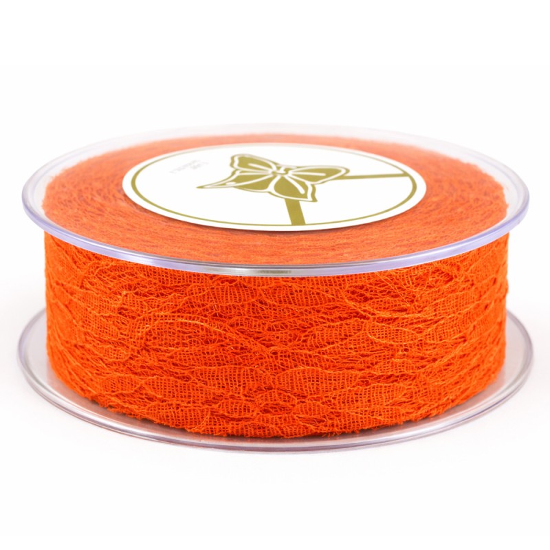 Κορδέλα Δαντέλα 1,2εκ. - Χρώμα Πορτοκαλί (18μ.)