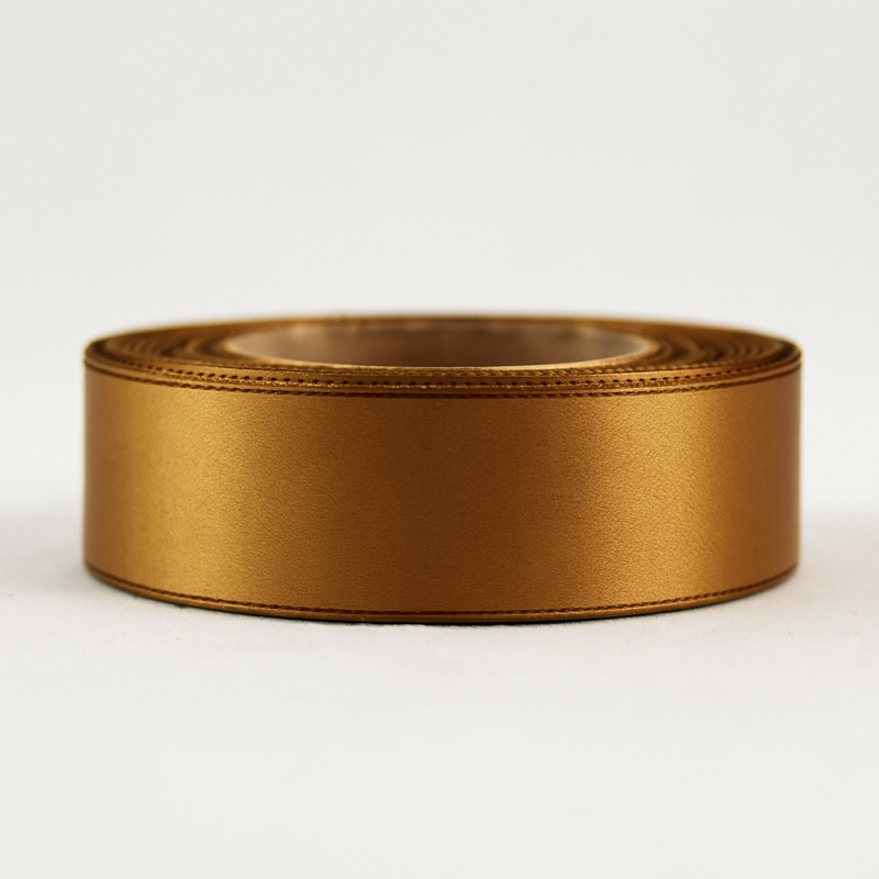 Κορδέλα Σατέν Διπλής Όψης Θερμοκοπής 2,5εκ. - Χρώμα Χρυσό (50μ.)