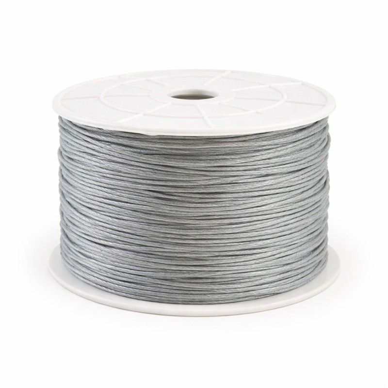 Κορδόνι Κηρωμένο 0,1εκ. - Χρώμα Ασημί (100μ.)
