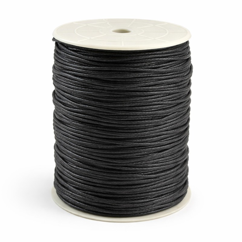 Κορδόνι Κηρωμένο 0,2εκ. - Χρώμα Μαύρο (100μ.)