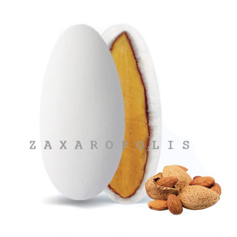 Κουφέτα Zaxaropolis - Αμυγδάλου Luxury Λευκό (1kg.) ≈400τμχ.