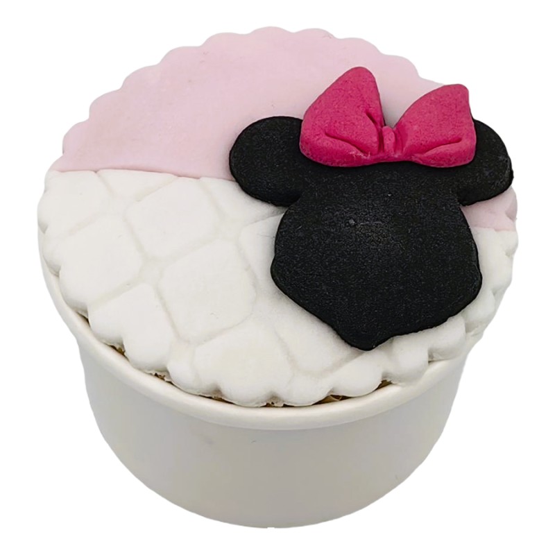Cupcake Με Ζαχαρόπαστα – Minnie Mouse (≈75gr./≈7εκ.)