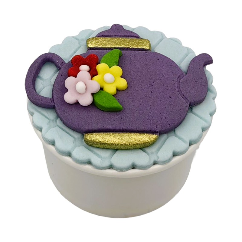 Cupcake Με Ζαχαρόπαστα – Τσαγιέρα (≈75gr./≈7εκ.)