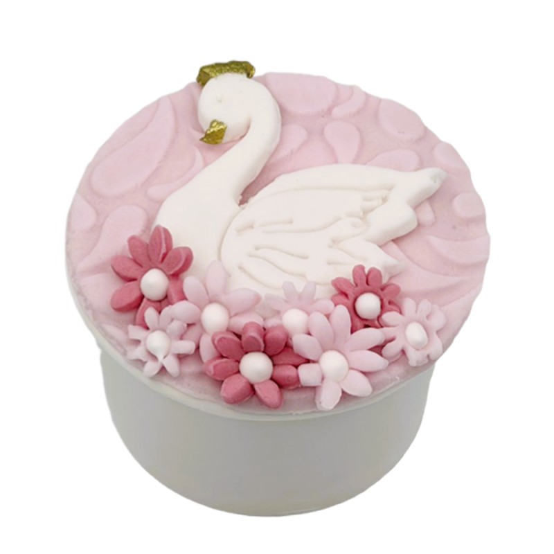 Cupcake Με Ζαχαρόπαστα – Κύκνος (≈75gr./≈7εκ.)