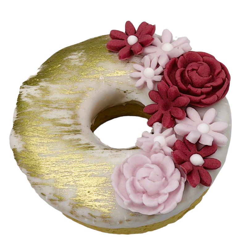 Donuts Με Ζαχαρόπαστα – Λουλούδια (≈75gr./≈7εκ.)