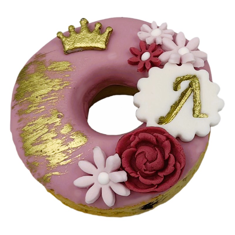 Donuts Με Ζαχαρόπαστα – Λουλούδια (≈75gr./≈7εκ.)