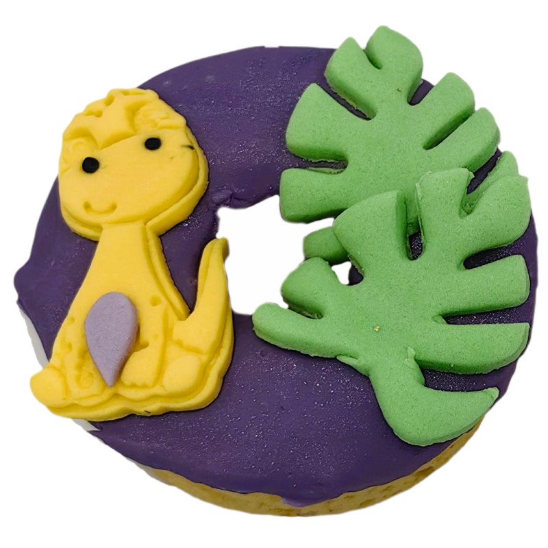 Donuts Με Ζαχαρόπαστα – Δεινόσαυρος (≈75gr./≈7εκ.)