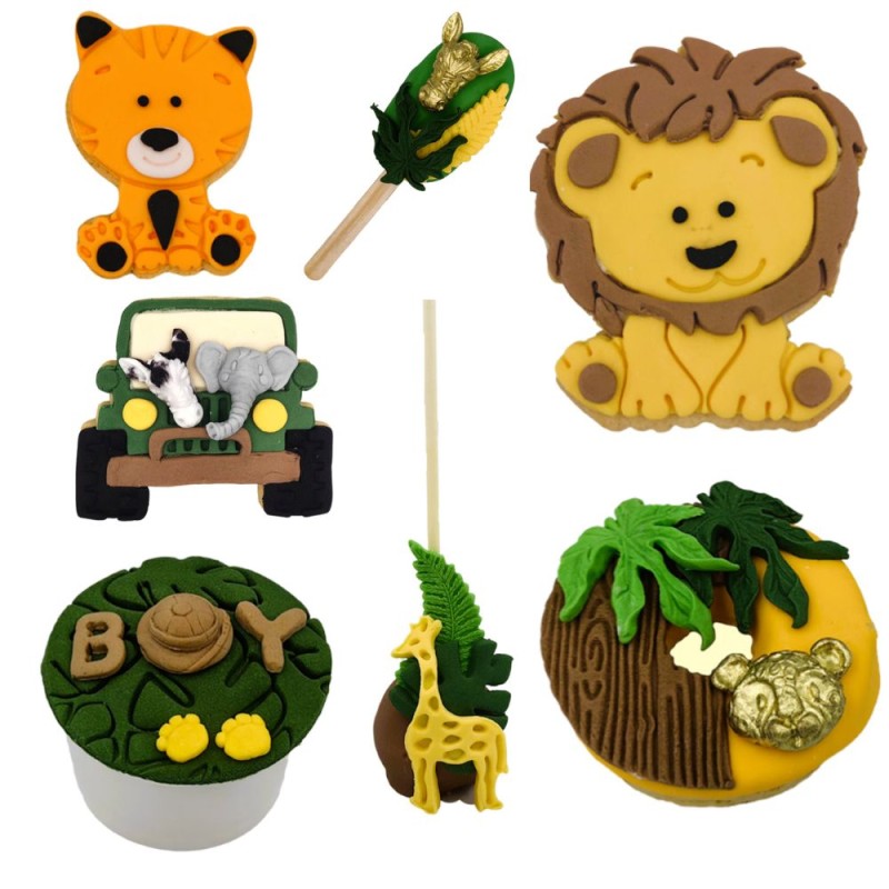 Θεματικό Πακέτο Γλυκών "Safari" - 50τμχ. (Μπισκότα - Cupcakes - Cakesickles - Cake Pops - Donuts)