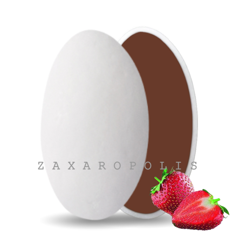 Κουφέτα Zaxaropolis - Choco Splash Φράουλα Λευκό (1kg.) ≈275τμχ.