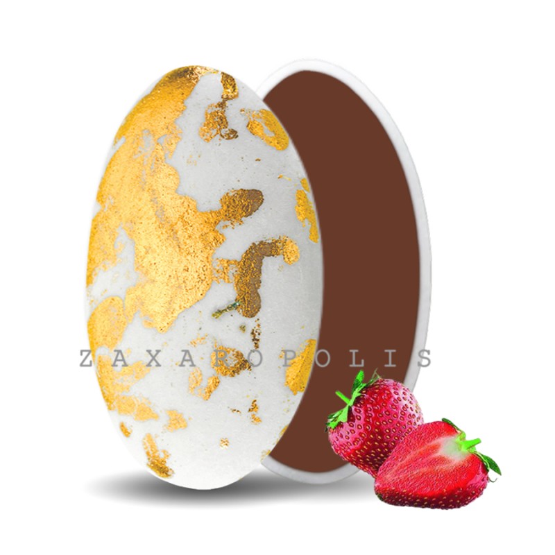 Κουφέτα Zaxaropolis - Choco Splash Φράουλα Χρυσό Πιτσιλωτό (1kg.) ≈275τμχ.