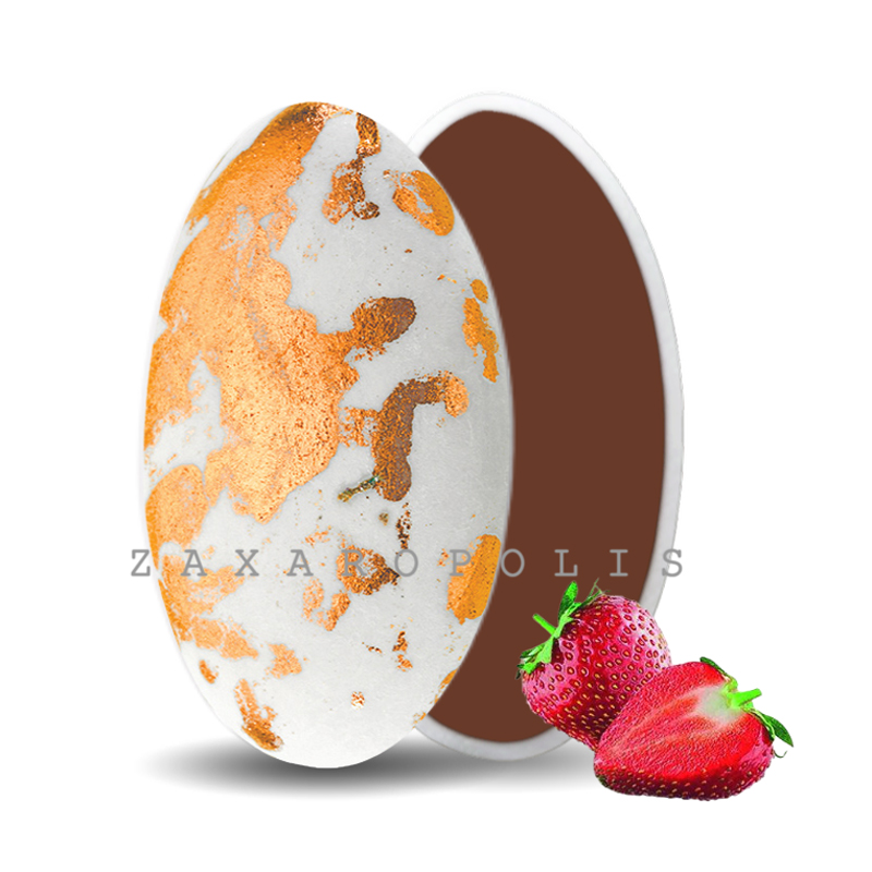 Κουφέτα Zaxaropolis - Choco Splash Φράουλα Ροζ Χρυσό Πιτσιλωτό (1kg.) ≈275τμχ.