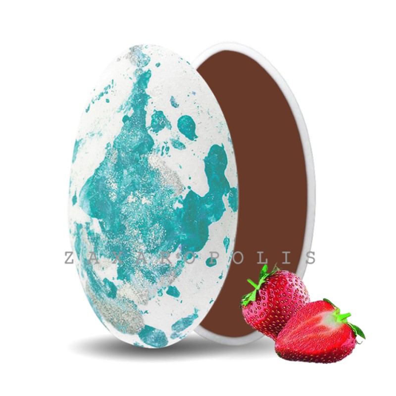 Κουφέτα Zaxaropolis - Choco Splash Φράουλα Τιρκουάζ Πιτσιλωτό (1kg.) ≈275τμχ.