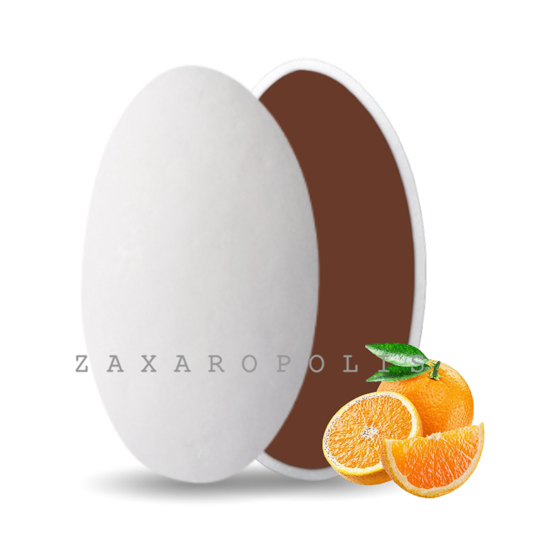 Κουφέτα Zaxaropolis - Choco Splash Πορτοκάλι Λευκό (1kg.) ≈275τμχ.