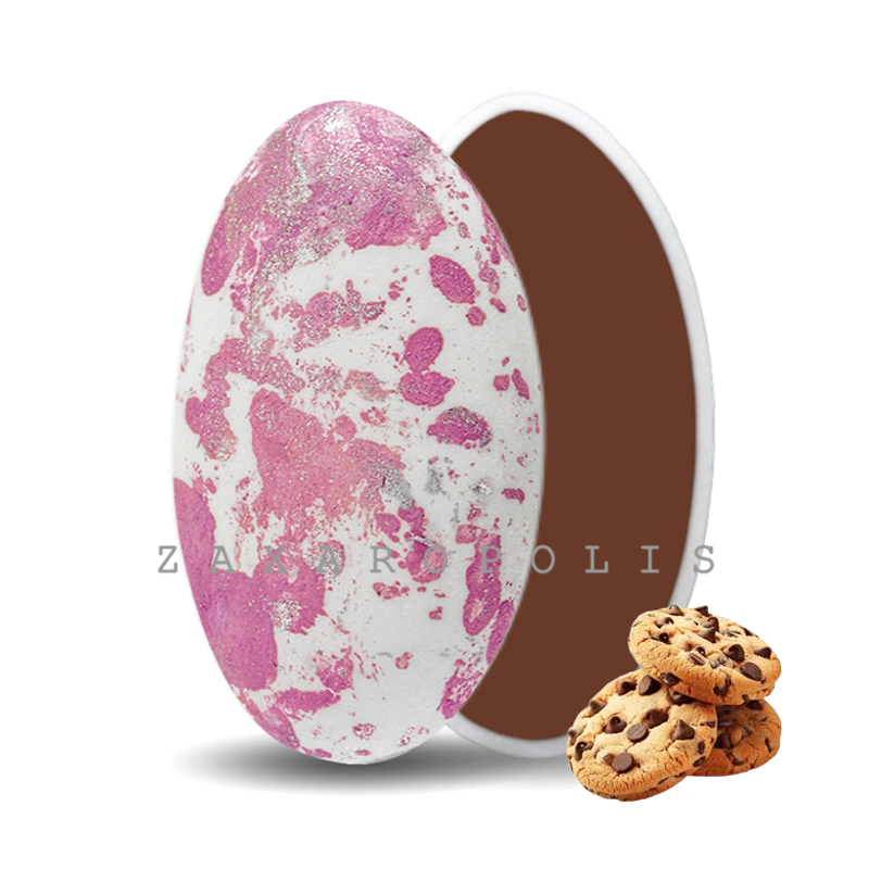 Κουφέτα Zaxaropolis - Choco Splash Cookies Ροζ Πιτσιλωτό (1kg.) ≈275τμχ.