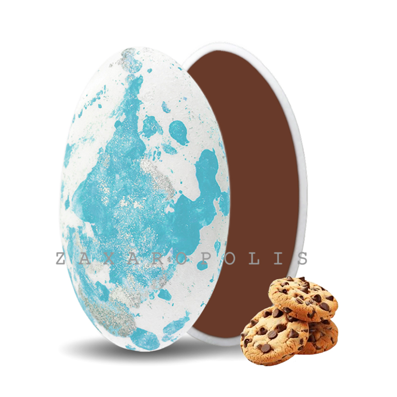 Κουφέτα Zaxaropolis - Choco Splash Cookies Γαλάζιο Πιτσιλωτό (1kg.) ≈275τμχ.