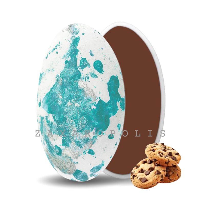Κουφέτα Zaxaropolis - Choco Splash Cookies Τιρκουάζ Πιτσιλωτό (1kg.) ≈275τμχ.