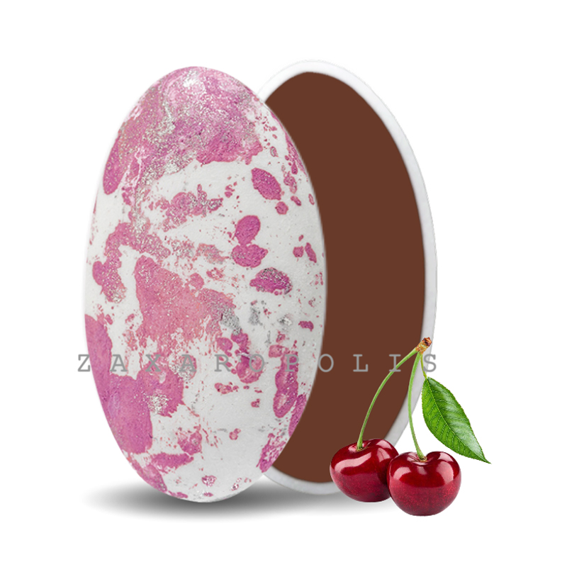 Κουφέτα Zaxaropolis - Choco Splash Αγριοκέρασο Ροζ Πιτσιλωτό (1kg.) ≈275τμχ.