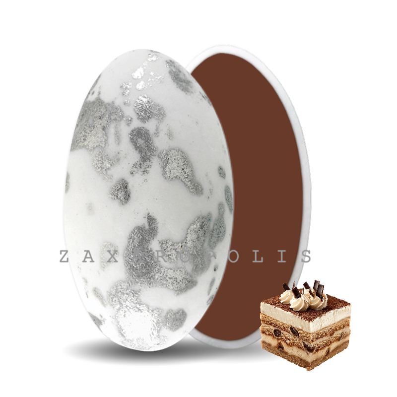 Κουφέτα Zaxaropolis - Choco Splash Τιραμισού Ασημί Πιτσιλωτό (1kg.) ≈275τμχ.
