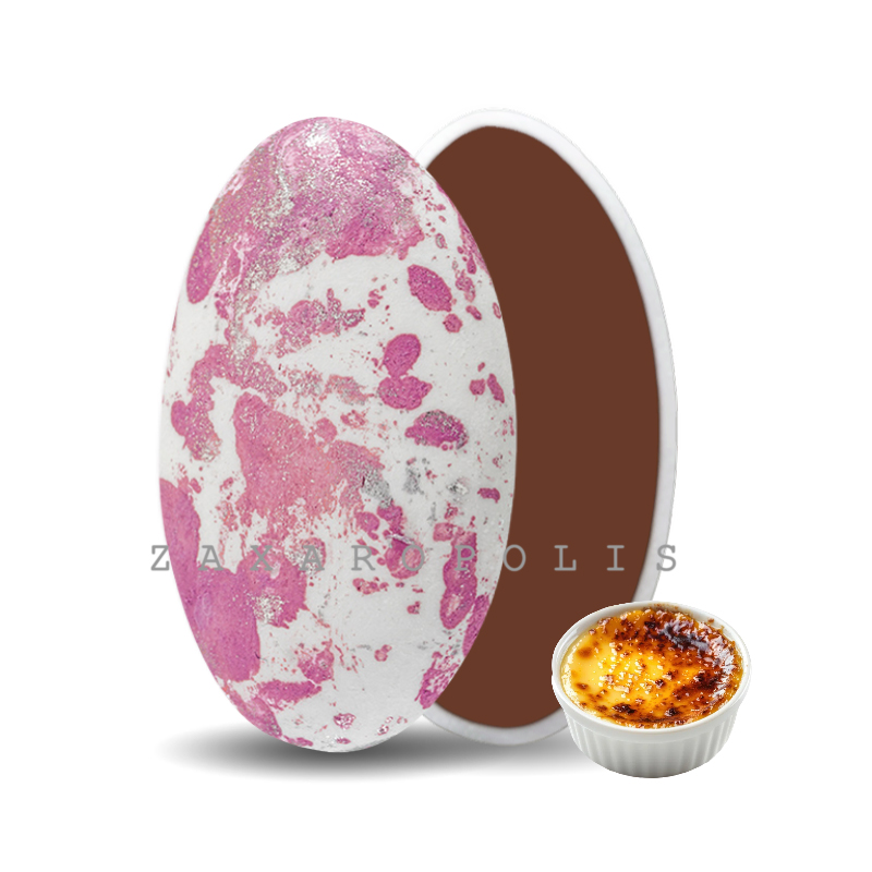 Κουφέτα Zaxaropolis - Choco Splash Crème Brûlée Ροζ Πιτσιλωτό (1kg.) ≈275τμχ.