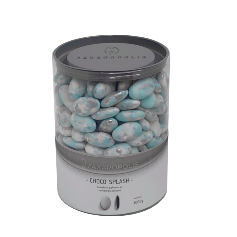Κουφέτα Zaxaropolis - Choco Splash Crème Brûlée Γαλάζιο Πιτσιλωτό (1kg.) ≈275τμχ.