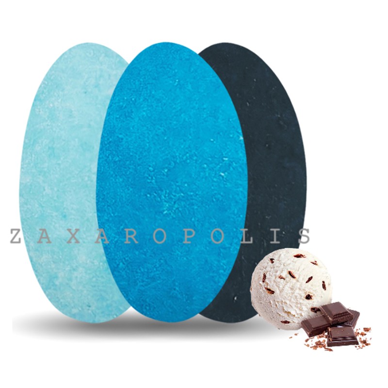 Κουφέτα Zaxaropolis - Choco Splash Στρατσιατέλα Μπλε Σε 3 Αποχρώσεις (1kg.) ≈275τμχ.