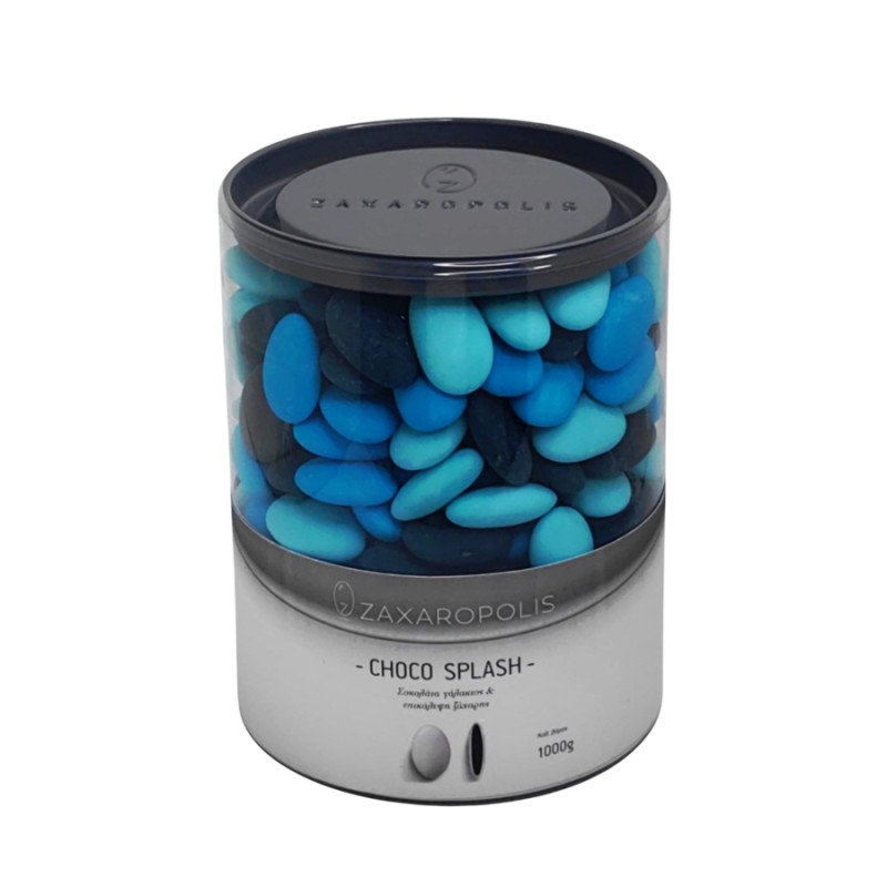 Κουφέτα Zaxaropolis - Choco Splash Στρατσιατέλα Μπλε Σε 3 Αποχρώσεις (1kg.) ≈275τμχ.