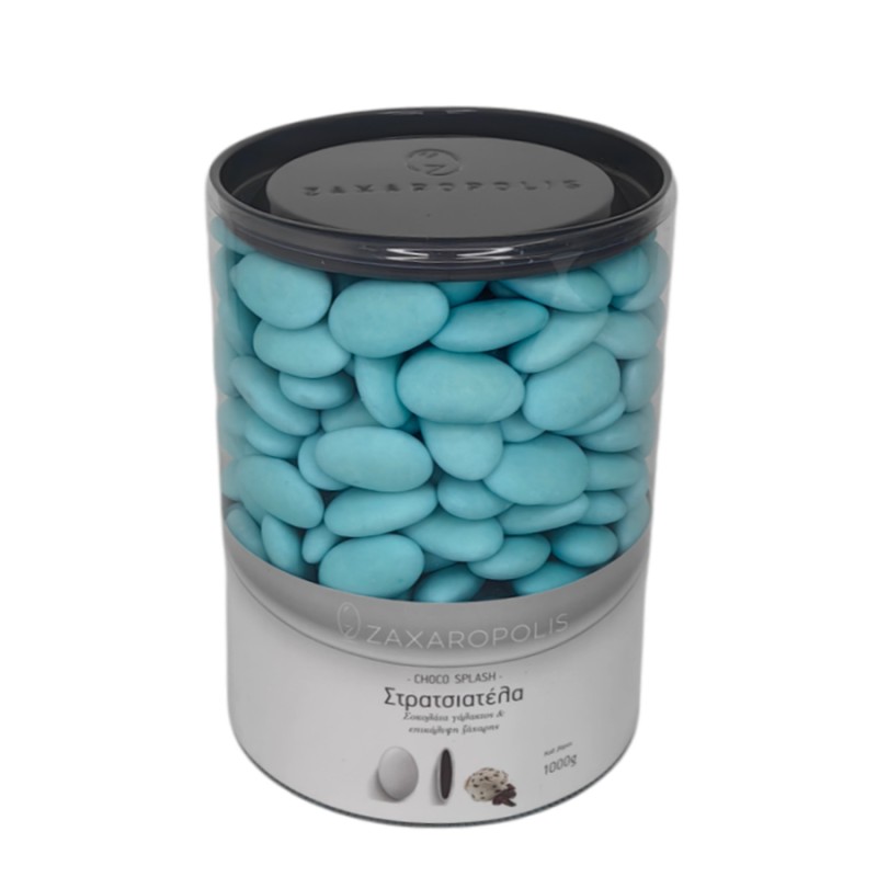 Κουφέτα Zaxaropolis - Choco Splash Στρατσιατέλα Γαλάζιο (1kg.) ≈275τμχ.