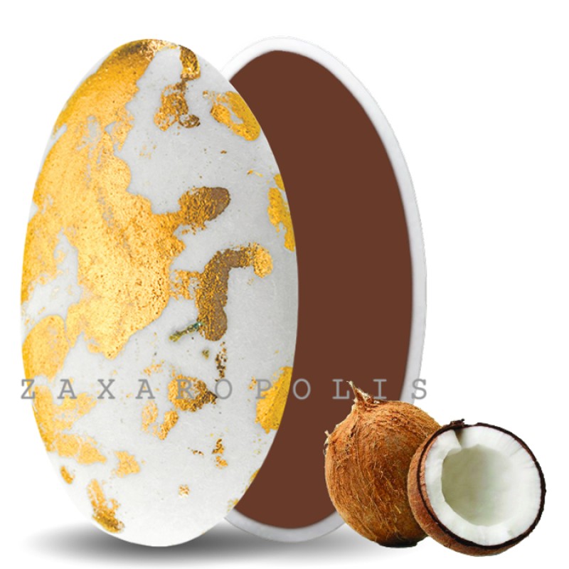 Κουφέτα Zaxaropolis - Choco Splash Καρύδα Χρυσό Πιτσιλωτό (1kg.) ≈275τμχ.