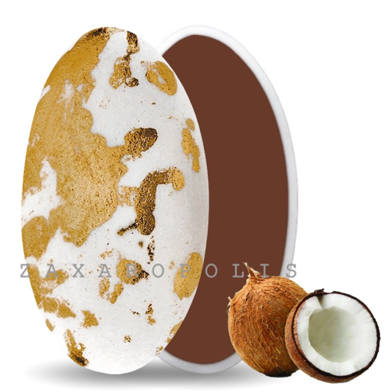 Κουφέτα Zaxaropolis - Choco Splash Καρύδα Μπρονζέ Πιτσιλωτό (1kg.) ≈275τμχ.