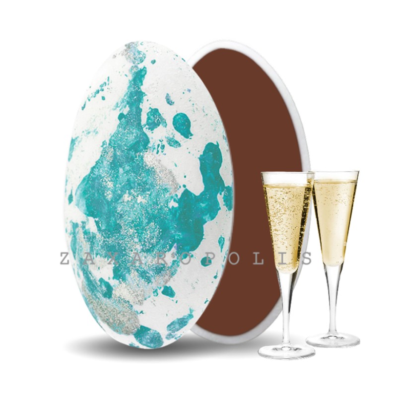 Κουφέτα Zaxaropolis - Choco Splash Σαμπάνια Τιρκουάζ Πιτσιλωτό (1kg.) ≈275τμχ.