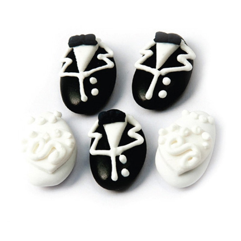 Κουφέτα Zaxaropolis - Διακοσμημένα "Γαμπρός-Νύφη" (100τμχ.) Λευκό Μαύρο