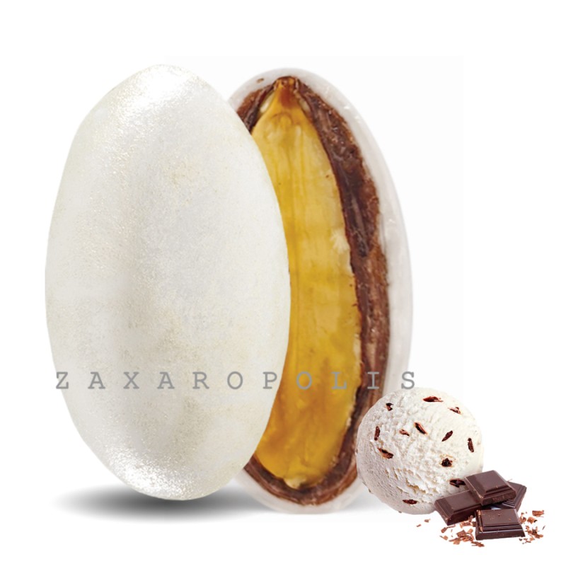 Κουφέτα Zaxaropolis - My Choco Stracciatella Λευκό Περλέ (1kg.) ≈230τμχ.