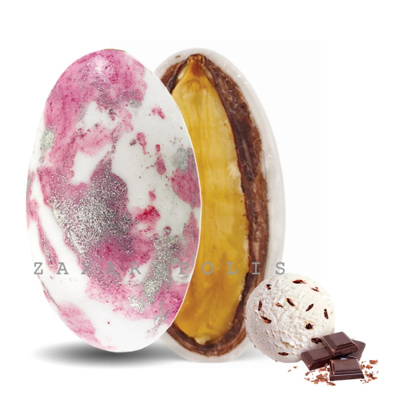 Κουφέτα Zaxaropolis - My Choco Stracciatella Ροζ Πιτσιλωτό (1kg.) ≈230τμχ.