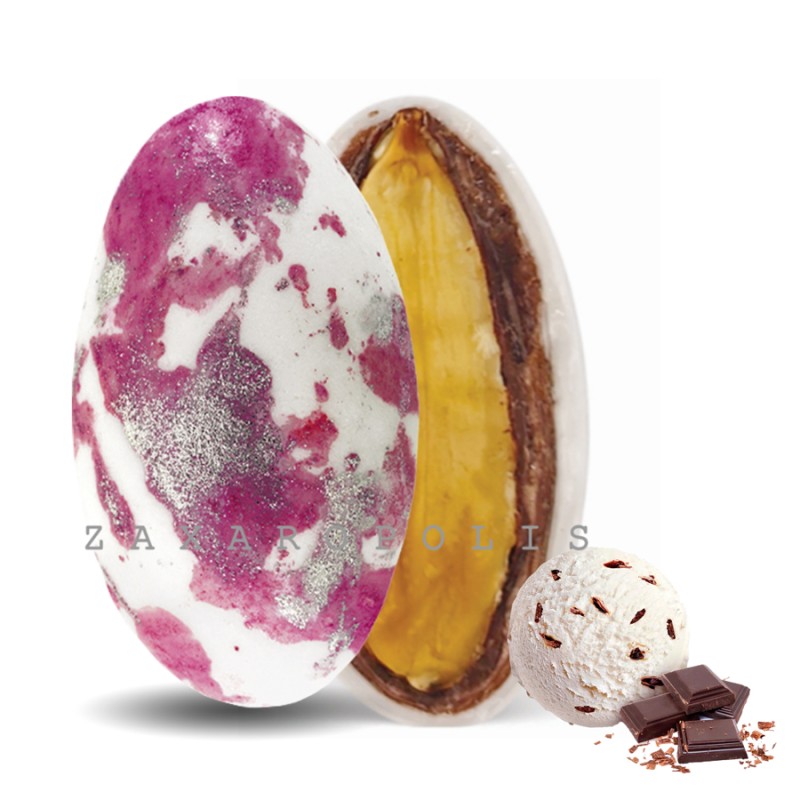 Κουφέτα Zaxaropolis - My Choco Stracciatella Φούξια Πιτσιλωτό (1kg.) ≈230τμχ.