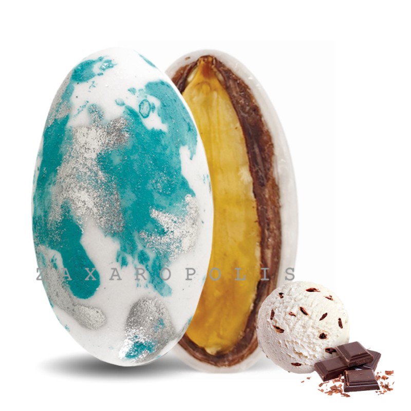 Κουφέτα Zaxaropolis - My Choco Stracciatella Τιρκουάζ Πιτσιλωτό (1kg.) ≈230τμχ.