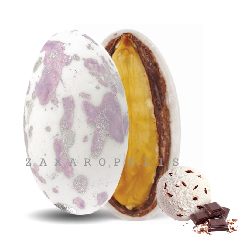Κουφέτα Zaxaropolis - My Choco Stracciatella Λιλά Πιτσιλωτό (1kg.) ≈230τμχ.