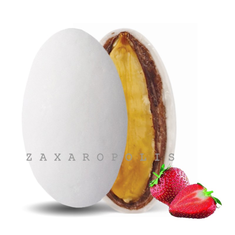 Κουφέτα Zaxaropolis - My Choco Φράουλα Λευκό (1kg.) ≈230τμχ.