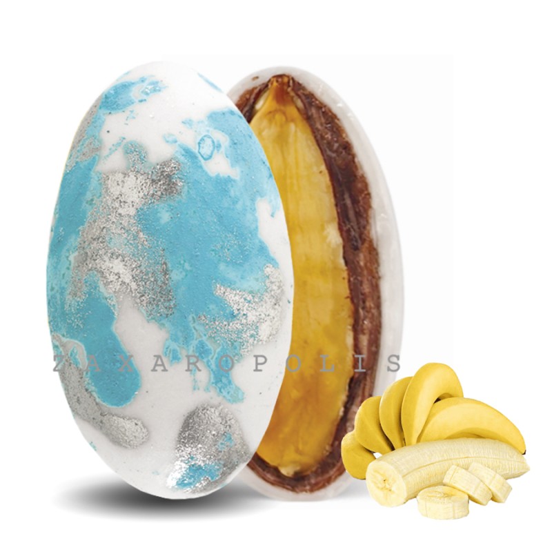 Κουφέτα Zaxaropolis - My Choco Μπανάνα Γαλάζιο Πιτσιλωτό (1kg.) ≈230τμχ.